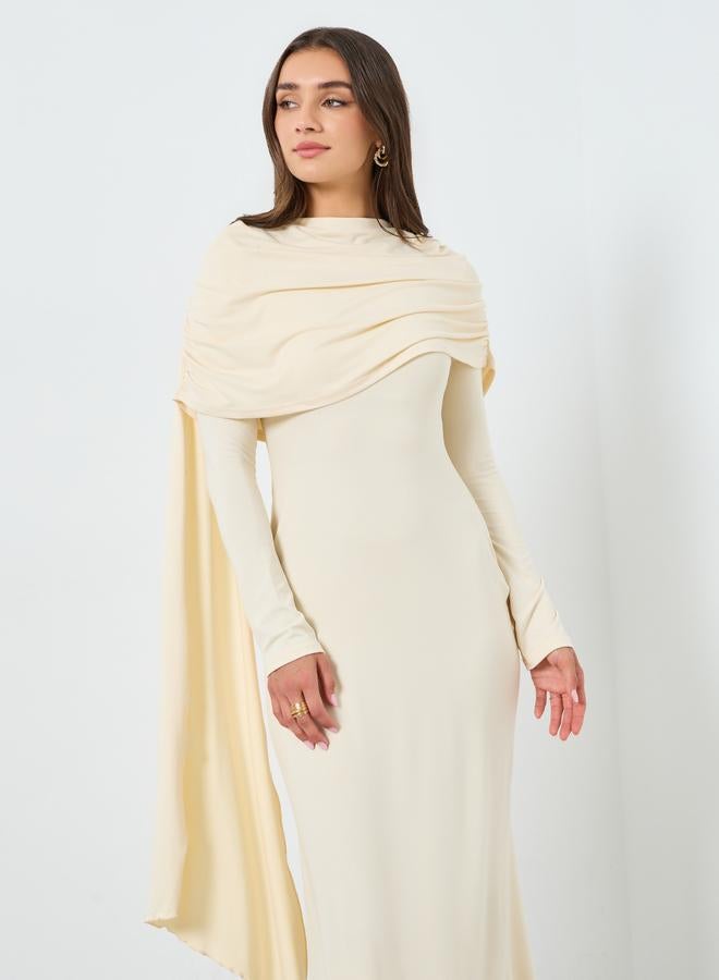 Styli Women Beige Long Sleeves Maxi Dress - Image 1